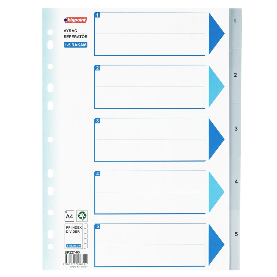 Bigpoint Dosya Ayracı Seperatör 1-5 Rakamlı