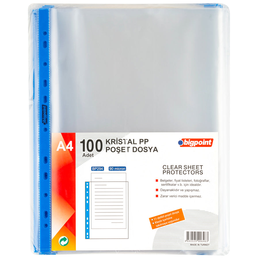 Bigpoint Kristal Poşet Dosya 100'lü Paket