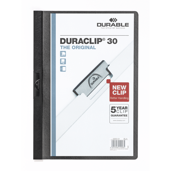 Durable 2200 Duraclip 30 Sıkıştırmalı Dosya Siyah