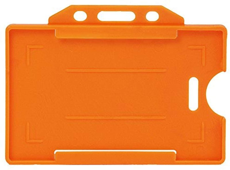 Sarff Turuncu Sert Plastik Yaka Kartı Kabı – 50’li Paket (Yatay Tip)