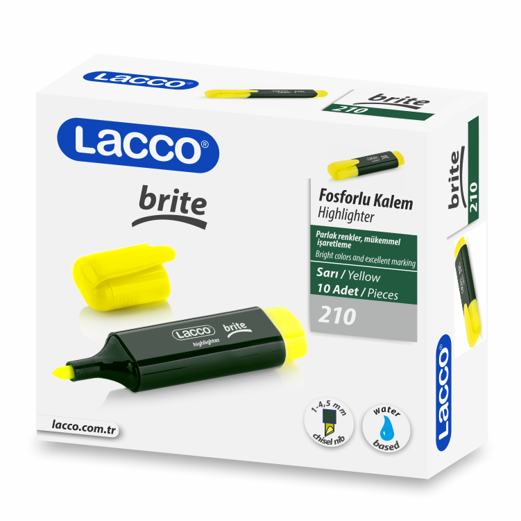 Lacco 210 Fosforlu Kalem – Sarı