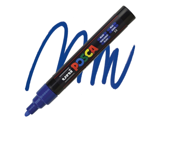 Uni Posca PC-5M Su Bazlı Poster Markörü 1.8-2.5 mm – Mavi