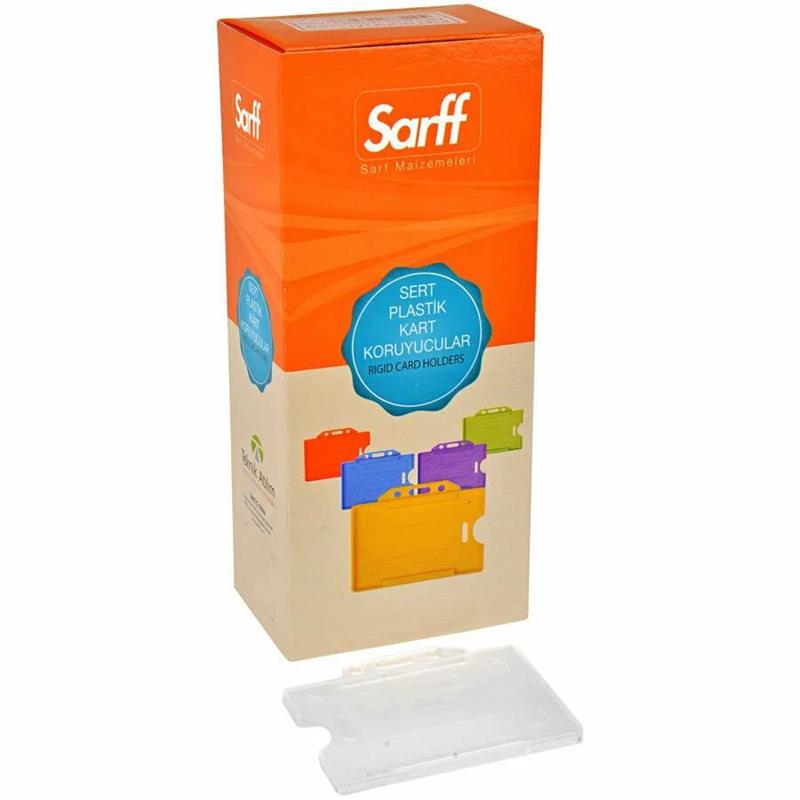 Sarff Şeffaf Sert Plastik Yaka Kartı Kabı – 50 Adet