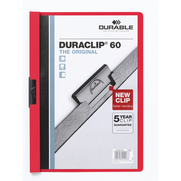 Durable 2209 Duraclip 60 Sıkıştırmalı Dosya Kırmızı