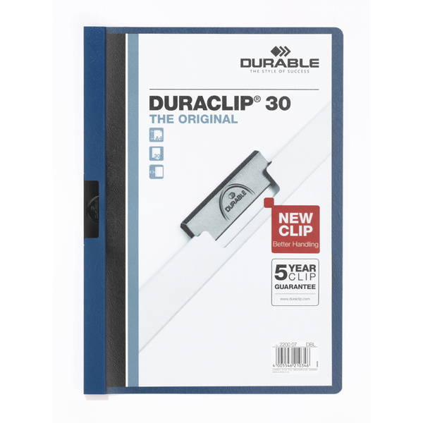 Durable 2200 Duraclip 30 Sıkıştırmalı Dosya Lacivert