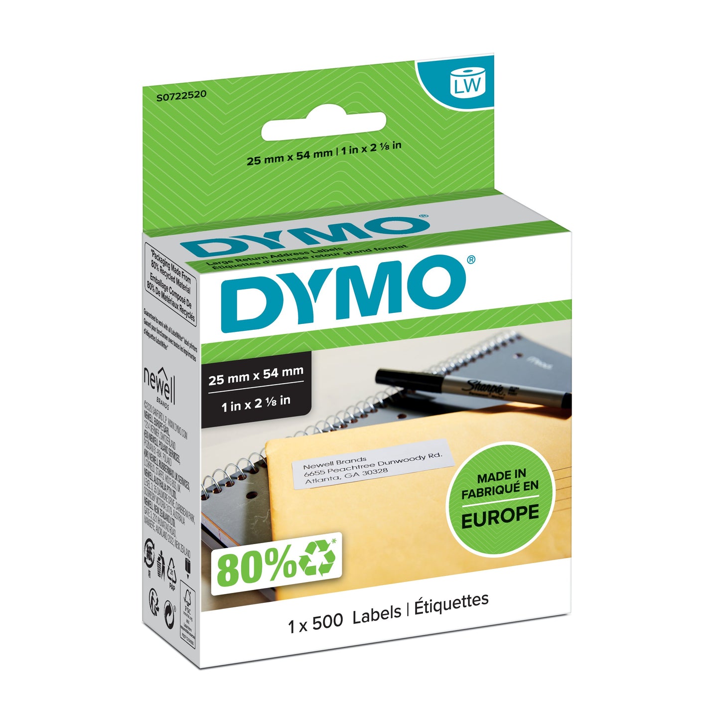 Dymo Label Writer İade Adres Etiketi 54x25 MM S0722520