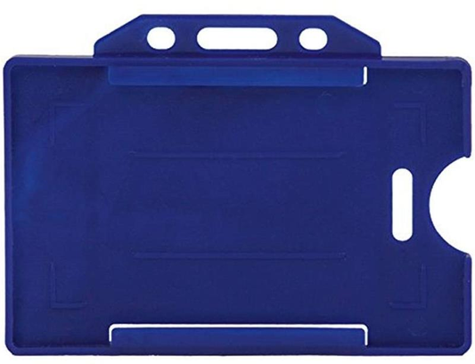 Sarff Lacivert Sert Plastik Yaka Kartı Kabı – 50’li Paket (Yatay Tip)