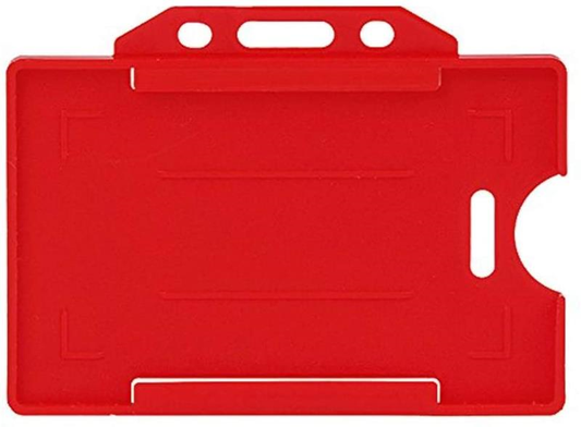 Sarff Kırmızı Sert Plastik Yaka Kartı Kabı – 50’li Paket (Yatay Tip)