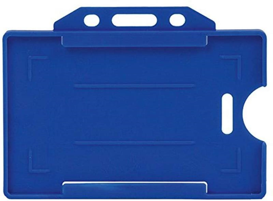 Sarff Mavi Sert Plastik Yaka Kartı Kabı – 50’li Paket (Yatay Tip)