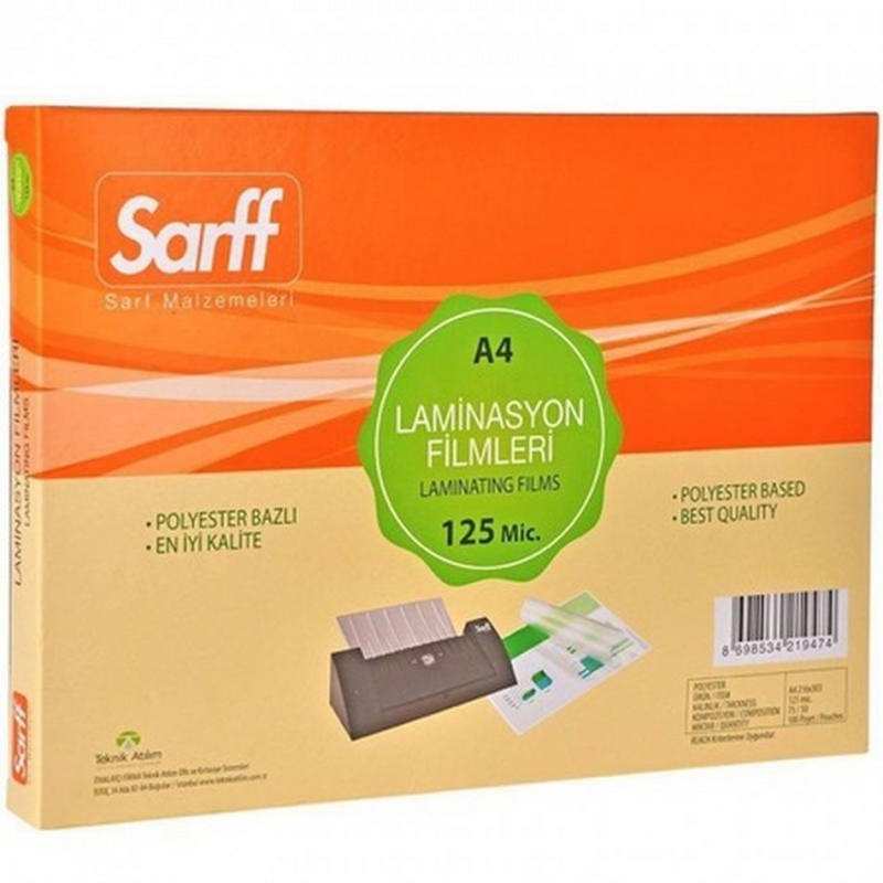 SARFF A4 Laminasyon Filmi 125 Mikron
